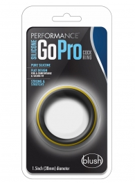 Черно-желтое силиконовое эрекционное кольцо Silicone Go Pro Cock Ring - Blush Novelties - в Коломне купить с доставкой