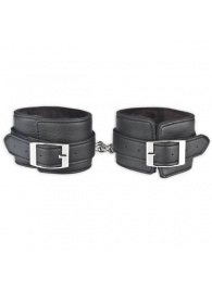 Черные фиксаторы для ног на цепи с мехом внутри - Lux Fetish - купить с доставкой в Коломне