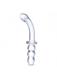 Прозрачный ребристый двусторонний стимулятор Ribbed G-Spot - 20 см. - Glas