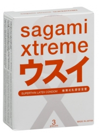 Ультратонкие презервативы Sagami Xtreme SUPERTHIN - 3 шт. - Sagami - купить с доставкой в Коломне