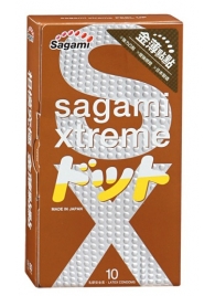 Презервативы Sagami Xtreme FEEL UP с точечной текстурой и линиями прилегания - 10 шт. - Sagami - купить с доставкой в Коломне