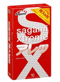 Утолщенные презервативы Sagami Xtreme Feel Long с точками - 10 шт. - Sagami - купить с доставкой в Коломне