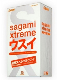 Ультратонкие презервативы Sagami Xtreme SUPERTHIN - 15 шт. - Sagami - купить с доставкой в Коломне