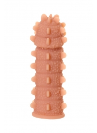 Телесная реалистичная насадка KOKOS Extreme Sleeve 04 с дополнительной стимуляцией - 12,7 см. - KOKOS - в Коломне купить с доставкой