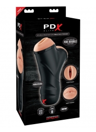 Мастурбатор в колбе с двумя тоннелями Double Penetration Vibrating Stroker - Pipedream - в Коломне купить с доставкой