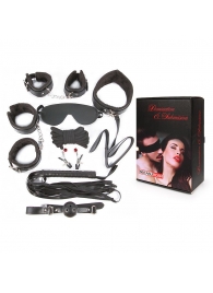 Большой игровой набор БДСМ: наручники, оковы, маска, кляп, плеть, ошейник с поводком, верёвка, зажимы для сосков - Notabu - купить с доставкой в Коломне