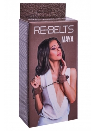 Коричневые кожаные наручники Maya - Rebelts - купить с доставкой в Коломне