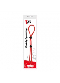 Красное лассо на пенис с двумя бусинами STRETCHY LASSO CAGE - Dream Toys - в Коломне купить с доставкой