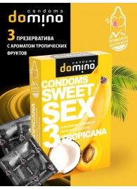 Презервативы для орального секса DOMINO Sweet Sex с ароматом тропических фруктов - 3 шт. - Domino - купить с доставкой в Коломне