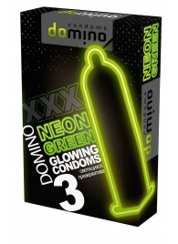 Презервативы DOMINO Neon Green со светящимся в темноте кончиком - 3 шт. - Domino - купить с доставкой в Коломне