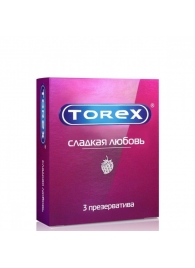 Презервативы Torex  Сладкая любовь  с ароматом клубники - 3 шт. - Torex - купить с доставкой в Коломне