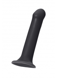 Черный фаллос на присоске Silicone Bendable Dildo L - 19 см. - Strap-on-me - купить с доставкой в Коломне