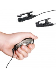 Черные электрические зажимы для сосков Shock Therapy Nipple Clamps - Pipedream - купить с доставкой в Коломне