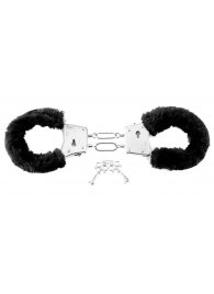 Меховые чёрные наручники Beginner s Furry Cuffs - Pipedream - купить с доставкой в Коломне