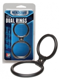 Чёрное двойное эрекционное кольцо Dual Rings Black - Dream Toys - в Коломне купить с доставкой