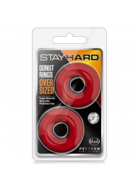 Набор из 2 красных эрекционных колец DONUT RINGS OVERSIZED - Blush Novelties - в Коломне купить с доставкой
