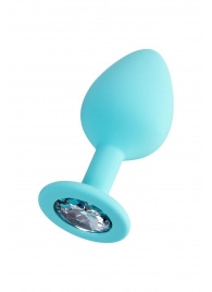 Мятная анальная втулка Brilliant с прозрачным кристаллом - 8 см. - ToyFa - купить с доставкой в Коломне