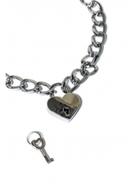 Серебристый ошейник Embrace с ключиком - Lola Games - купить с доставкой в Коломне