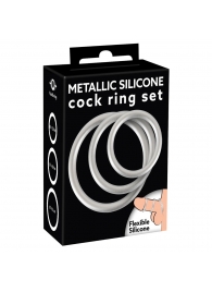 Набор из 3 эрекционных колец под металл Metallic Silicone Cock Ring Set - Orion - в Коломне купить с доставкой