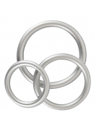 Набор из 3 эрекционных колец под металл Metallic Silicone Cock Ring Set - Orion - в Коломне купить с доставкой