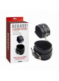 Черные оковы на ноги Obey Me Leather Ankle Cuffs - Chisa - купить с доставкой в Коломне