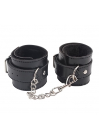 Черные оковы на ноги Obey Me Leather Ankle Cuffs - Chisa - купить с доставкой в Коломне