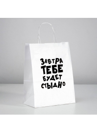 Подарочный пакет  Завтра тебе будет стыдно  - 30 х 24 см. - UPAK LAND - купить с доставкой в Коломне