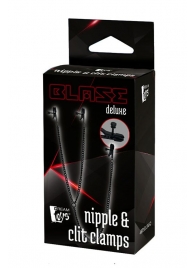 Черные зажимы на соски и клитор на цепочке DELUXE NIPPLE   CLIT CLAMPS - Dream Toys - купить с доставкой в Коломне