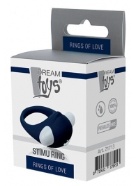 Гладкое синее эрекционное виброкольцо STIMU RING - Dream Toys - в Коломне купить с доставкой