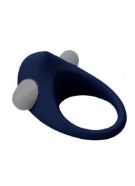 Гладкое синее эрекционное виброкольцо STIMU RING - Dream Toys - в Коломне купить с доставкой
