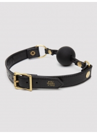 Черный кляп-шар Bound to You Faux Leather Ball Gag - Fifty Shades of Grey - купить с доставкой в Коломне