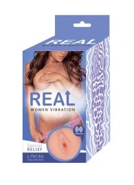 Телесный вибромастурбатор-вагина Real Women Vibration - Real - в Коломне купить с доставкой