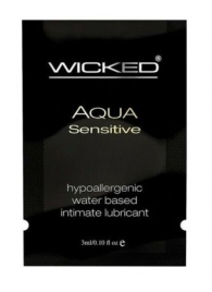 Мягкий лубрикант на водной основе WICKED AQUA Sensitive - 3 мл. - Wicked - купить с доставкой в Коломне