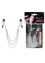 Оригинальные зажимы на соски с тройной цепочкой - Notabu - купить с доставкой в Коломне