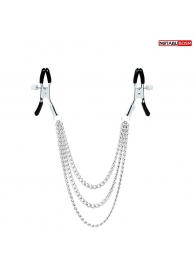 Оригинальные зажимы на соски с тройной цепочкой - Notabu - купить с доставкой в Коломне