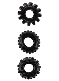 Набор из 3 черных эрекционных колец SET OF 3 COCKRINGS - Dream Toys - в Коломне купить с доставкой