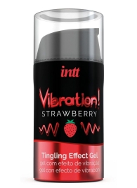 Жидкий интимный гель с эффектом вибрации Vibration! Strawberry - 15 мл. - INTT - купить с доставкой в Коломне