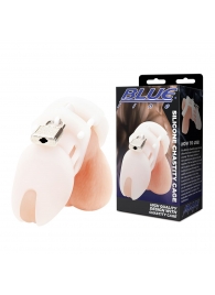 Белая клетка целомудрия Silicone Chastity Cage - BlueLine - купить с доставкой в Коломне