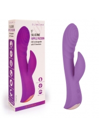 Фиолетовый вибромассажер-кролик 5  Silicone Ripple Passion - 19,1 см. - Erokay