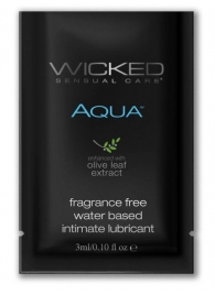 Легкий лубрикант на водной основе с алое Wicked Aqua - 3 мл. - Wicked - купить с доставкой в Коломне