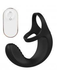 Черный анальный стимулятор с эрекционными кольцами Remote Couple Teaser - Dream Toys - в Коломне купить с доставкой