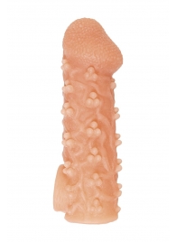 Телесная закрытая насадка с пучками шишечек Cock Sleeve Size S - 13,8 см. - KOKOS - в Коломне купить с доставкой