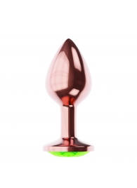 Пробка цвета розового золота с лаймовым кристаллом Diamond Emerald Shine S - 7,2 см. - Lola Games - купить с доставкой в Коломне