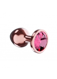 Пробка цвета розового золота с малиновым кристаллом Diamond Ruby Shine S - 7,2 см. - Lola Games - купить с доставкой в Коломне