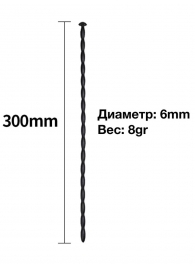 Черный уретральный расширитель - 30 см. - Rubber Tech Ltd - купить с доставкой в Коломне