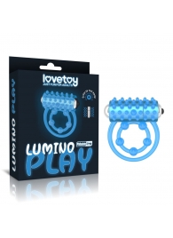 Голубое, светящееся в темноте виброкольцо Lumino Play Vibrating Penis Ring - Lovetoy - в Коломне купить с доставкой