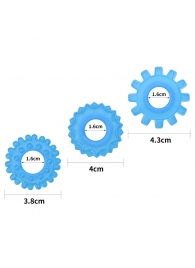 Набор из 3 голубых, светящихся в темноте эрекционных колец Lumino Play - Lovetoy - в Коломне купить с доставкой