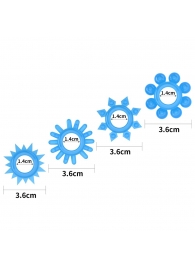 Набор из 4 голубых, светящихся в темноте эрекционных колец Lumino Play - Lovetoy - в Коломне купить с доставкой