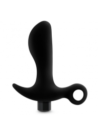Черный анальный вибратор Silicone Vibrating Prostate Massager 01 - 10,8 см. - Blush Novelties - в Коломне купить с доставкой