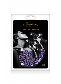 Зажимы для сосков с фиолетовой цепочкой Sweet Caress Nipple Chain - Sweet Caress - купить с доставкой в Коломне